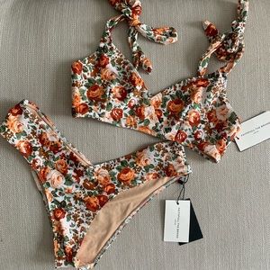 Never Worn Faithfull the Brand Floral Bikini